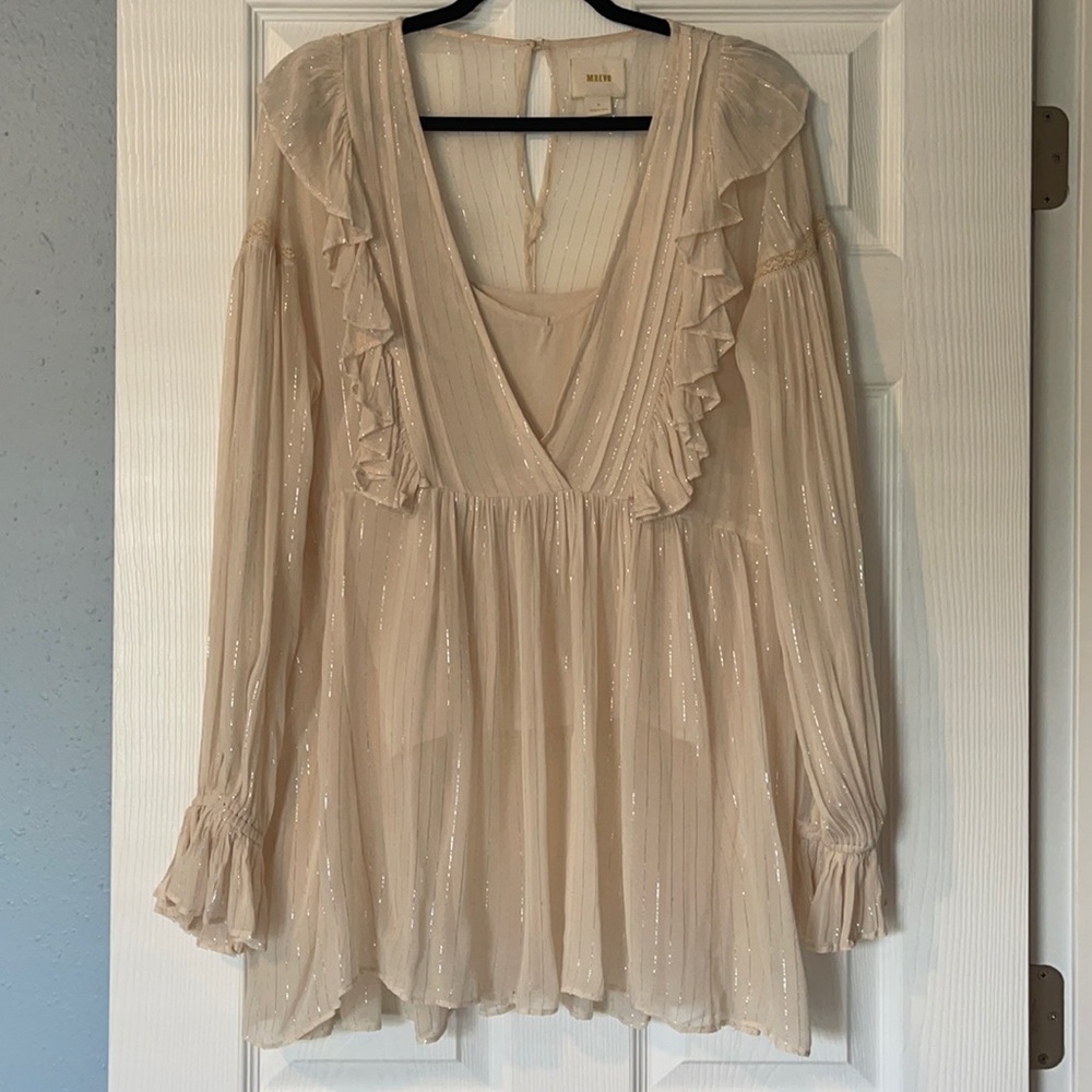 Anthropologie Maeve Wynne Ruffle Tunic Size 8 - Picture 5 of 11